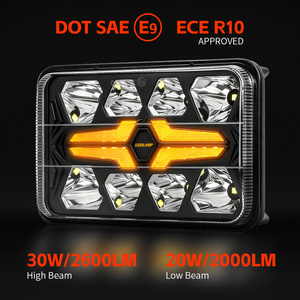 E9 Chrome 24V 12V Rectangular H4651 H4652 H4656 H4666 H4668 H6545 H4642 Faros LED <span class=keywords><strong>de</strong></span> haz sellado 4X6 para camiones <span class=keywords><strong>Chevy</strong></span> Kenworth - Product Image 2