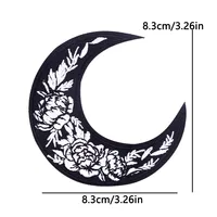 Patchs brodés Célestes Lune Soleil, Appliques thermocollantes DIY, Patchs Bohème Sorcière Champignon Crâne Cristal Floral pour Jeans et Vestes