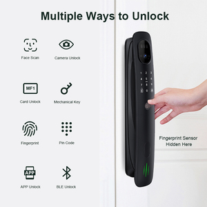 Liliwise Automatic Door Lock Cerraduras Digital Fingerprint Face <b>Camera</b> Push Pull Tuya Ttlock <b>Smart</b> Lock With Screen - Product Image 2