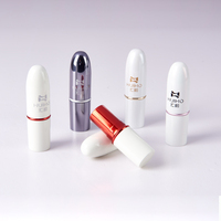 HUIHO Étuis à rouge à lèvres en forme de balle Sleek Tubes métalliques en plastique blanc mat pour remplissage de rouge à lèvres personnalisé