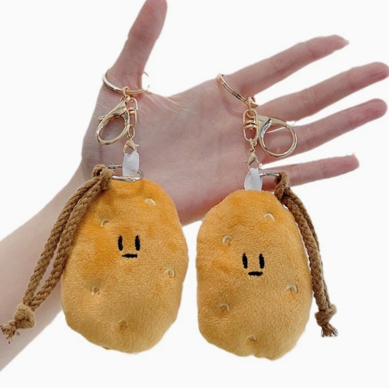 Creative Simulation Vegetable Plush Pendant Southern Small Potato Key Chain Plush Doll Backpack Hanging Birthday Gift Wholesale