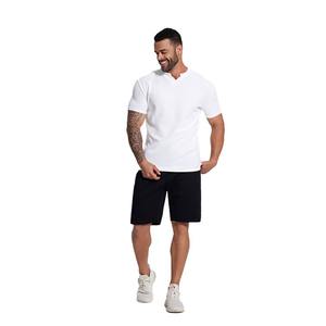 <span class=keywords><strong>Camiseta</strong></span> Deportiva de Algodón 100% para <span class=keywords><strong>Hombre</strong></span>, 280 g/m², Holgada, Antiarrugas, Transpirable, de Secado Rápido, Cuello en V, con <span class=keywords><strong>Hombreras</strong></span> Estructuradas - Product Image 5