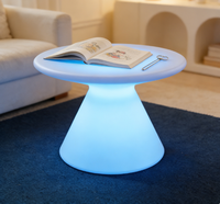 Table Basse Moderne COOLQING, Tabouret Cube avec Éclairage LED RGB à Changement de Couleur pour Cuisine, Salle à Manger, Bar - Résistant à l'Eau