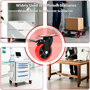 FloorSafe Premium Soft Rubber/Polyurethane Steel Furniture <b>Wheels</b> Swivel Dual Locking Brakes Food Grade 1 Year Warranty Cribs - Product Image 4