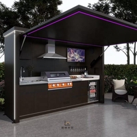 Cuisine extérieure modulaire en acier inoxydable 304, cuisine extérieure pouvant être assemblée librement, évier et réfrigérateur
