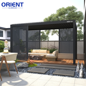 Pergola en aluminium Prix direct d'usine Fabrication sur mesure <span class=keywords><strong>Toit</strong></span> à lames imperméable Pergolas Pare-soleil <span class=keywords><strong>Veranda</strong></span> motorisée en verre - Product Image 1