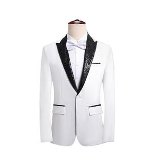 Costume de couleur assortie de style britannique pour la performance de l'animateur, robe de <span class=keywords><strong>mariage</strong></span>, costume tendance pour <span class=keywords><strong>homme</strong></span>, coupe ajustée, photographie en studio, col bateau - Product Image 1
