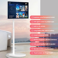 Écran intelligent portable 4K de 32 pouces avec écran tactile, diffusion sans fil, LED mini, blanc, haute saturation pour fêtes en extérieur