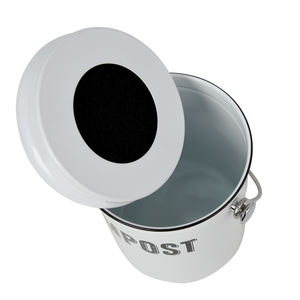 Beyaz renk Dia 18CM 1.3 Gallon mutfak tezgahı kompost <span class=keywords><strong>Bin</strong></span> saplı ve karbon filtre KBR009 - Product Image 5