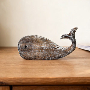 Figurine de baleine en résine, forme d'animal vintage, décoration d'intérieur, artisanat artistique de bureau - Product Image 2