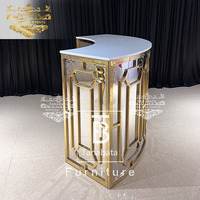 Comptoir de bar mobile rectangulaire moderne en acier inoxydable pour événements hôteliers et salons