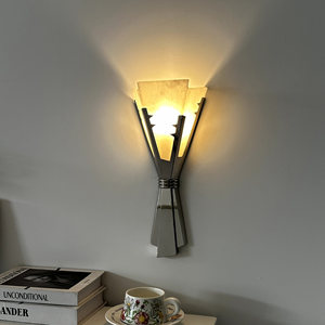 Lampe murale en marbre espagnol vintage Maison Domin, LED E26, lumière chaude, pour chambre à coucher, salon, hôtel, décoration - Product Image 3