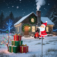 Lumière solaire créative à insérer dans le sol, Père Noël, best-seller de la saison de Noël, lumière décorative extérieure pour jardin
