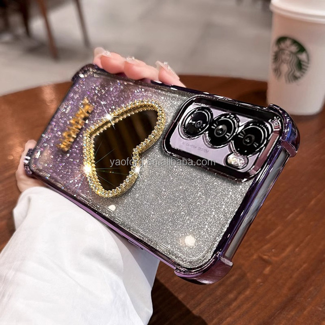 High-End Full Cover for Airbag Shockproof Case for New for Samsung S25 Ultra and S24P Mirror A36A17 Style for Ins Plus Model