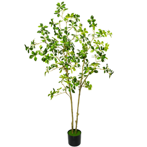Arbre artificiel de gardénia en crêpe de <span class=keywords><strong>jasmin</strong></span>, 1,5 m à 1,8 m, plante en pot pour sol, simulation de verdure pour décoration intérieure et extérieure, salon - Product Image 4