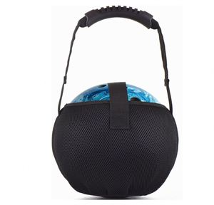 <b>Bowling</b> Mesh Bag, Single <b>Bowling</b> Ball Carrier with Reinforced PVC Handle, Black, 8.3" L X 8.3" W X 6" H - Product Image 1