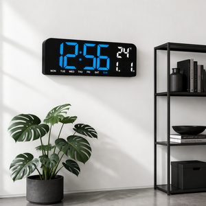 Orologio <span class=keywords><strong>da</strong></span> <span class=keywords><strong>Parete</strong></span> LED Personalizzato con Grande Display, Calendario Digitale, Doppia Sveglia, Luminosità Regolabile, Decorazione per Casa, Timer per Soggiorno - Product Image 1