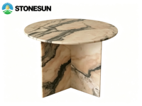 Table basse moderne en marbre personnalisée StoneSun Premium, meubles de salon en pierre pour villas, appartements et usage domestique