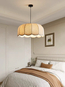 Lampe suspendue en feuille de <span class=keywords><strong>bananier</strong></span>, abat-jour en tissu festonné, cordon réglable, style nordique moderne pour salon - Product Image 3