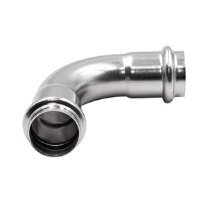 Raccord coudé en acier inoxydable Loffrey 90 degrés OD18 à double pression pour conduites d'eau et de gaz - Product Image 1