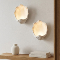Applique Murale LED Moderne de Luxe Nordique en Résine, Forme Coquillage, Intensité Variable, pour Décoration Intérieure Salon Chambre Canapé