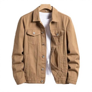 <b>Men's</b> Cotton Canvas Shirt <b>Jacket</b> Solid Color Turn-down Collar Casual Autumn Slim Fit Workwear Jean Coat - Product Image 4