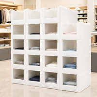 Bacs de tri empilables Corflute à ouverture frontale pour l'affichage de vêtements pliés – Système de stockage pour magasins et entrepôts