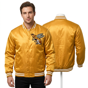 Custom Wool Hip Hop Varsity Baseball Embroidered <b>Jacket</b> Reversible Eco-Friendly Winter Unisex Covered Button Front Logo Heated - Product Image 1
