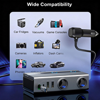 Cargador de Coche Retráctil Superrápido PD Tipo-C 12-24V con Indicador LED de 1 Año de Garantía, Adaptador USB para Teléfono Móvil, Enchufe de Carga Triple