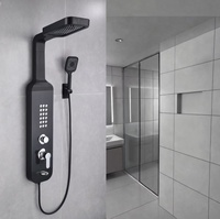 Ensemble de douche mural moderne en acier inoxydable 304 avec double commande chaud/froid, panneau de douche et mitigeur à cartouche céramique, fonction massage