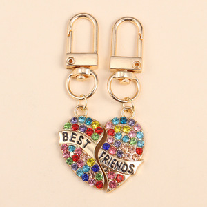 Portachiavi in lega a forma di cuore con strass di diamante alla moda piccolo regalo per buoni <span class=keywords><strong>amici</strong></span> migliori <span class=keywords><strong>amici</strong></span> coppie portachiavi - Product Image 4