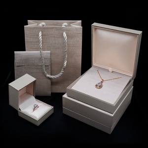 FORTE gold joyero satin inside high end custom PU leather ring necklace pendant jewellery boxes jewelry box with logo