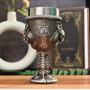 Inicio Bar Fiesta Nuevo Medieval 3D <span class=keywords><strong>Muerte</strong></span> Calavera Escultura Gafas Acero inoxidable Macabro Halloween Esqueletos Forma Copa - Product Image 6
