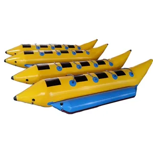 Water Games Opblaasbare Bananenboot Dubbele Buis 4-12 Persoon Sleepboot Voor Speelgoed