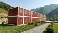 Bâtiment de bureau modulaire préfabriqué à deux étages en conteneurs démontables pour camp de travail de construction et dortoir