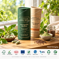 Emballage personnalisé en tube de papier pour compléments alimentaires, vitamines, capsules, logo OEM, boîtes cylindriques en carton kraft, tailles personnalisées