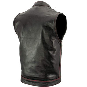 Chaleco de Motociclista Casual y Transpirable para Hombre, Hecho de Cuero, con Logotipo Personalizado, Corte Ajustado, para Invierno - Product Image 4