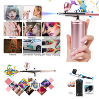 Nouvelle brosse à Air 3 en 1 maquillage aérographe Machine pistolet aérographe Facial aérographe ensemble ongles aérographe pour maquillage Nail Art peinture