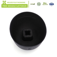 Support de présentation de casquettes personnalisé en pulpe moulée noire biodégradable et écologique