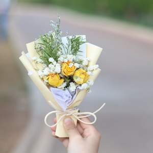 Mini bouquet de roses fleurs séchées conservées décor d'haleine de bébé coffret cadeau délicat pour faveurs de mariage et occasions spéciales - Product Image 6