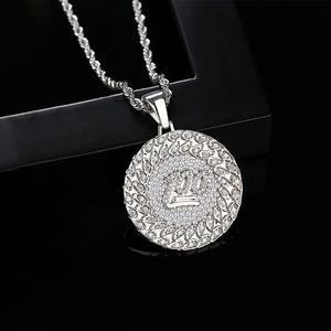 Collar LUOTEEMI, Oferta, Clásico, Aniversario, Chapado en Oro, Aleación, Diamante CZ, Colgante Redondo, Modelo Sona - Product Image 3