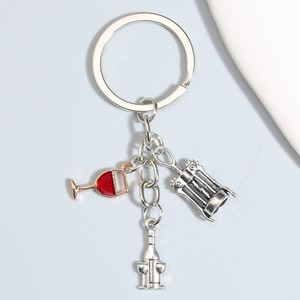 Abridor de Botellas de <span class=keywords><strong>Vino</strong></span> Estilo Europeo Americano, Llavero de Metal Esmaltado con Diseño de Uva para Uso en Bares - Product Image 3