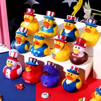 Patriotique 4 juillet en vrac canards en caoutchouc Mini canard pour navires de croisière bébé douches jouets de bain enfants fête faveurs cadeaux d'anniversaire