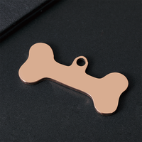 Ywyougang Personalisiertes Knochenförmiges Haustier-Anhänger, Edelstahl Blanko Hundeknochen-ID-Anhänger mit Individueller Lasergravur Haustier-Identifikationsgeschenk
