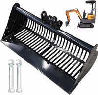 Cazo Cribador Reforzado para Excavadora, Accesorio de Cribado Ajustable de 30-100mm para CAT, Komatsu, Volvo, Hitachi de 1-50 Toneladas