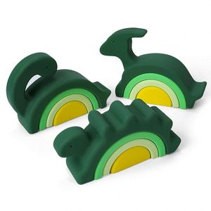 Juego Educativo para el Baño, Bloques de Silicona de Dinosaurios para Bebés de 0 a 12 Meses, Juguete de Aprendizaje para Apilar, Regalo para Niños de 1 a 3 y de 2 a 4 Años - Product Image 1