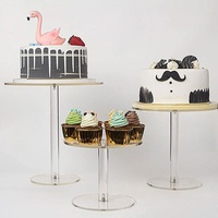 Ensemble de 3 supports à gâteaux en acrylique, haute transparence, montage facile, autoportant, étagères personnalisables, présentoir à desserts pour mariage