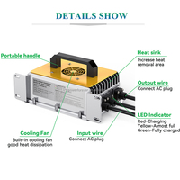 Chargeur de batterie au lithium personnalisé 48V 72V 84V 25A 50A 2000W 3000W avec prise Anderson US EU UK pour voiturette de golf