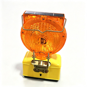 Luce di Segnalazione LED Solare Ambra, Lampada Lampeggiante Impermeabile e Resistente agli Urti, Alta Visibilità per Coni Stradali e Uso in Cantiere - Product Image 2