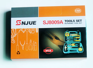SNJUE – boîte à outils pour la maison, 9 pièces, marteau, ensemble d'outils pratiques, <span class=keywords><strong>outil</strong></span> combiné, 8009B - Product Image 4